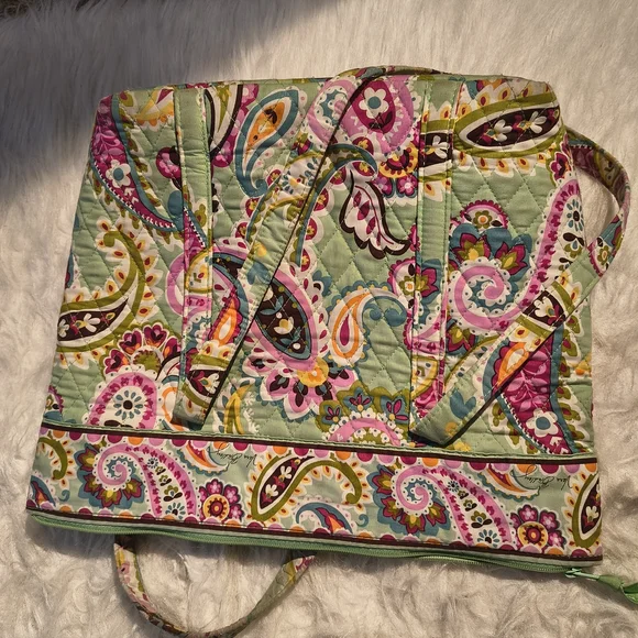 Vibrant Paisley Vera Bradley Tote Bag - Picture 3 of 4